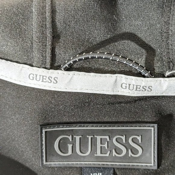 Guess Jacket Men's BlackFull Zip Microfiber Lined With Hoode Raincoats Sz XXL - Picture 9 of 13